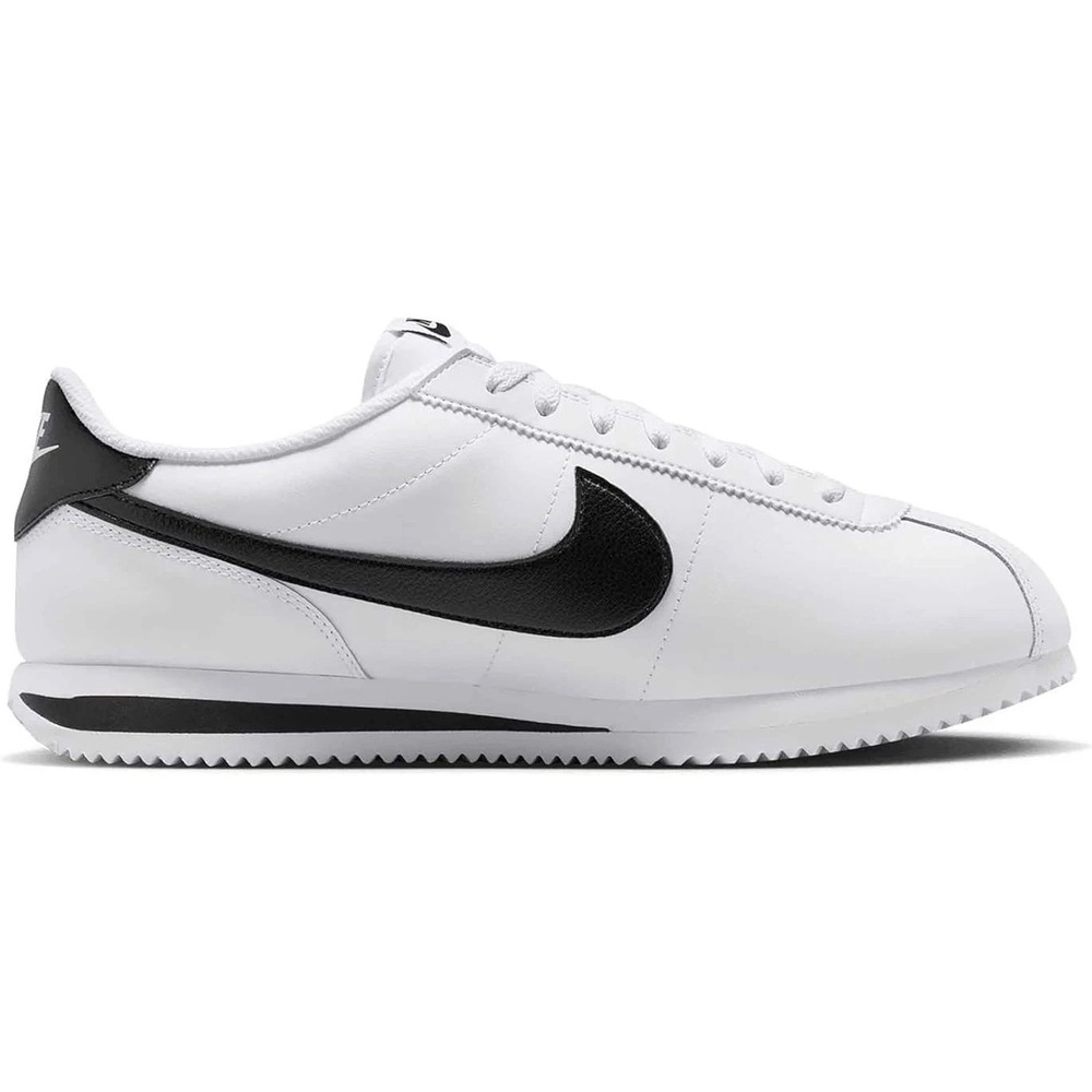 Nike Cortez Mens Size 8 White Black Leather Running Shoes Sneakers DM4044-105